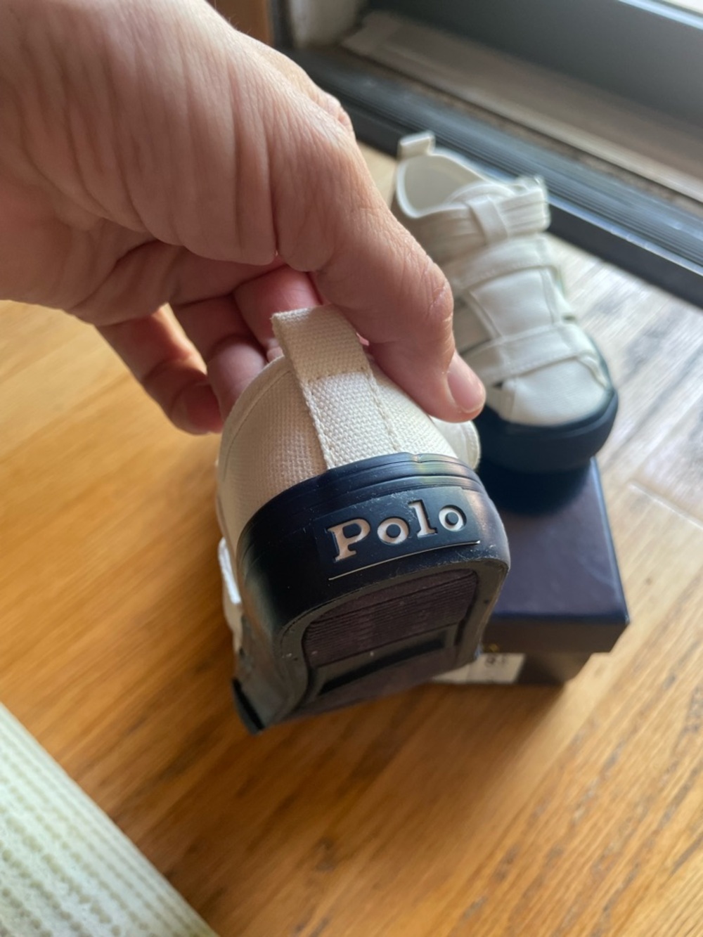 NWT Polo Ralph Lauren Bryn Fisherman II toddler sandals in a cream canvas 8.5 - Picture 3 of 5